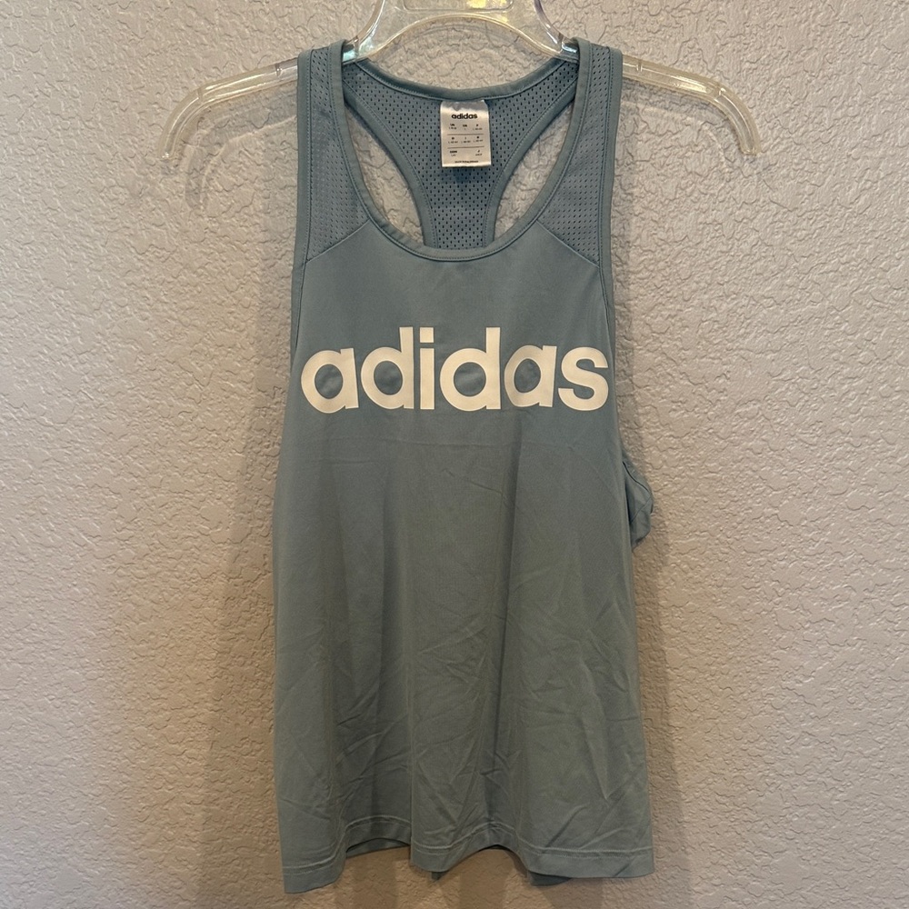 Adidas Women's Teal Tank Top with split/open back